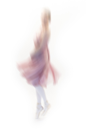 young ballet dancer posing on white backgroundの写真素材