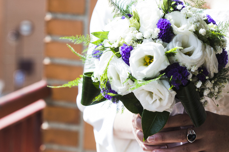 bridal bouquet on the wedding dayの写真素材