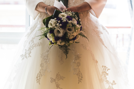 bridal bouquet on the wedding dayの写真素材