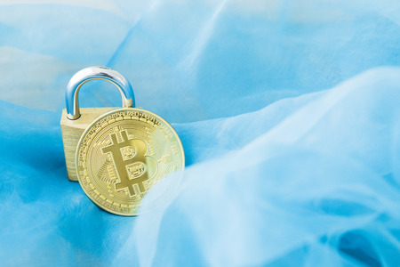 A Bitcoin Cryptocurrency Digital Bit Coin BTC Currency Technology Business Internet Concept.