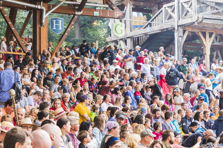 Medieval tournament with knights, performances, shows, food and drink typical of the area in Kaltenber, Germany.のeditorial素材