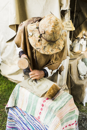 Medieval tournament with knights, performances, shows, food and drink typical of the area in Kaltenber, Germany.のeditorial素材
