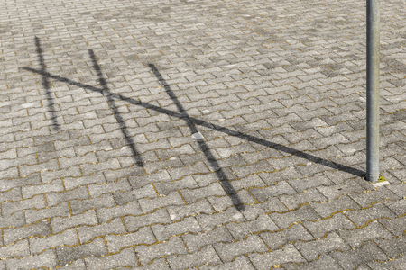 A Architecture details Columns with lighting Shade shadow Abstract backgroundの写真素材