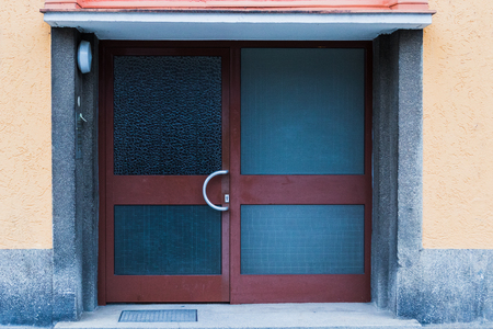 facade building with doors and windowsの写真素材