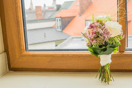 A bridal bouquet the day of the weddingの写真素材