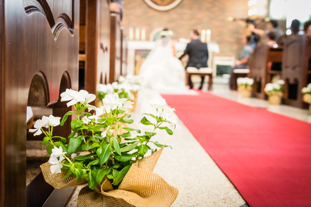 A bridal bouquet the day of the weddingの写真素材
