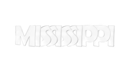 Mississippi. Isolated USA state names with white backgroundの写真素材