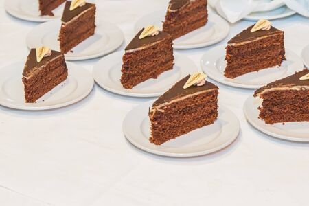 A piece of cut pie on plate