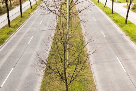 A parallel roads without car trafficの写真素材