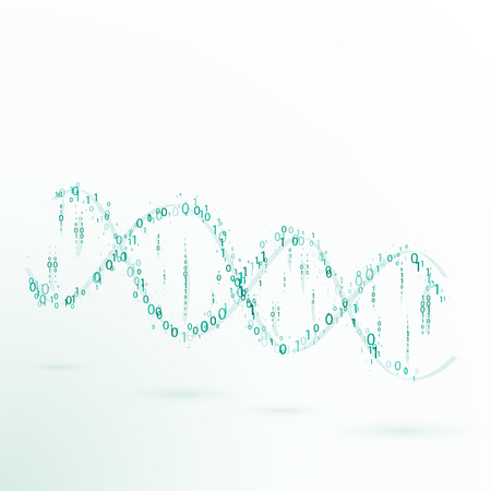 DNA. Binary Code. Vector Illustrationのイラスト素材