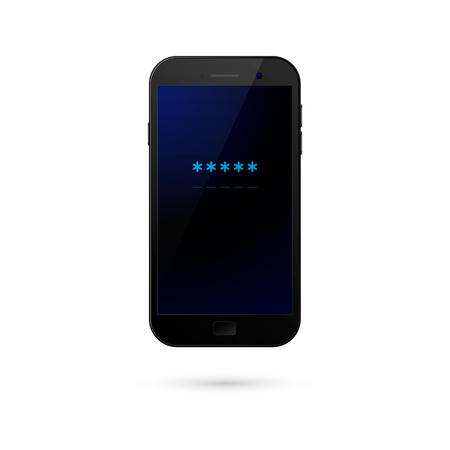 Mobile phone password field. concept of smartphone security, personal access, login, protection technology, user authorization. vector illustrationのイラスト素材