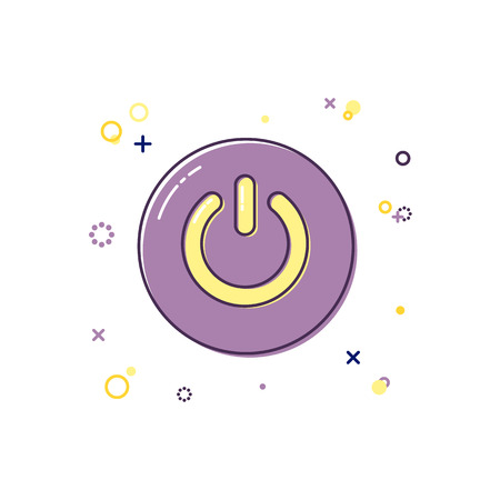 Power button color icon. Vector illustrationのイラスト素材