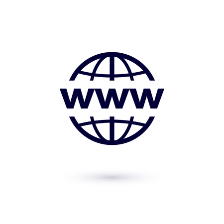 WWW flat icon. Vector concept illustration for design. World Wide Web iconのイラスト素材
