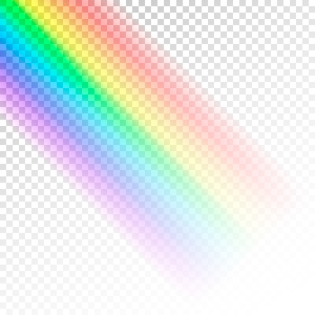 Rainbow template. Abstract colorful spectrum of light. Vector illustration isolated on transparent background.のイラスト素材