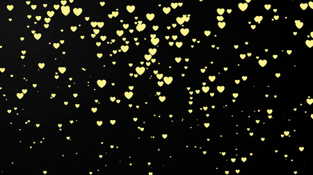 Dark background with heart confetti. Valentines day greeting card. Wedding invitation background party design illustration.のイラスト素材