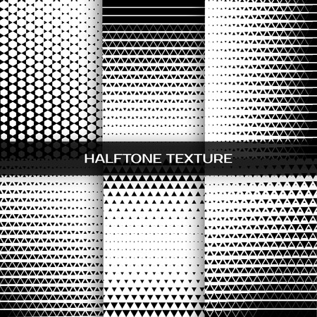 Set of abstract geometric black and white graphic design print halftone triangle pattern. Vector illustrationのイラスト素材
