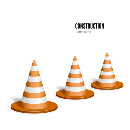 Traffic cone. Construction concept. Vector illustration isolated on white backgroundのイラスト素材