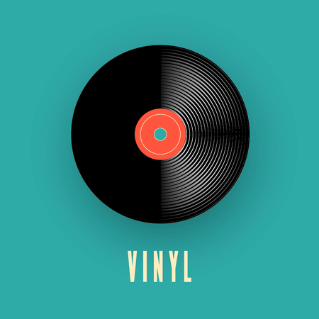 Vinyl music record. old vintage gramophone record. Vector illustrationのイラスト素材