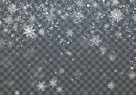 Christmas background with falling snowflakes. Winter holiday background. Vector illustrationのイラスト素材