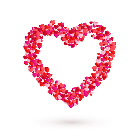 Heart frame. Romantic decoration element for Mothers Day or Valentines Day or Womens Day. Vector illustration isolated on white backgroundのイラスト素材