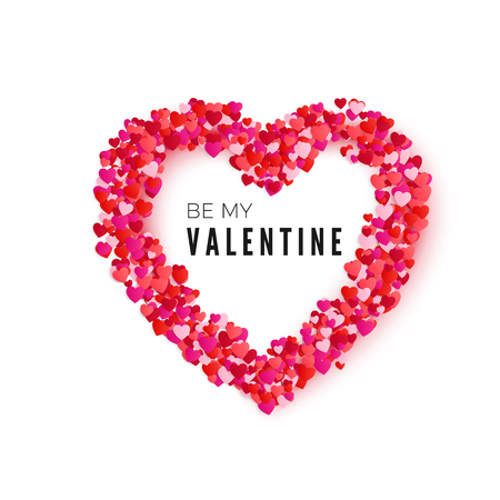 Valentine card. Heart frame. Romantic decoration element for Mothers Day or Valentines Day or Womens Day. Vector illustration isolated on white backgroundのイラスト素材