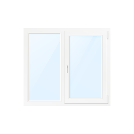 White Plastic Window. Vector Illustration Isolated on White Backgroundのイラスト素材