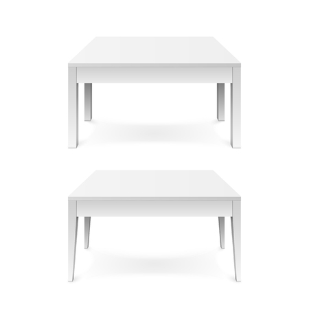 White office table with shadow isolated on white background. Vector illustrationのイラスト素材