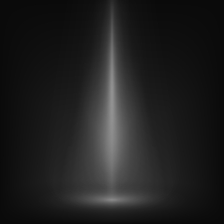 Scene illuminated spotlight. Light beam on black stage. Cinema spotlight glow effect background. Show spotlight background. Vector illustrationのイラスト素材