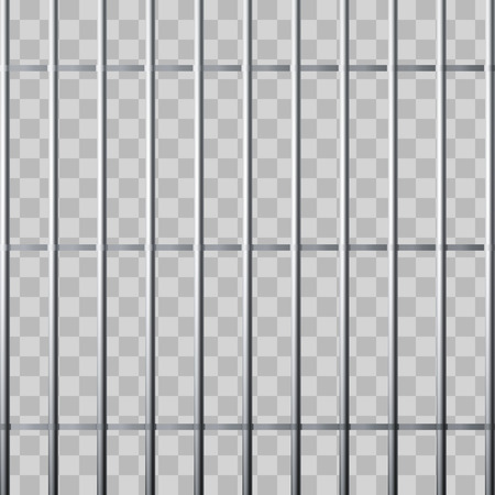 Prison grid. Metallic cage isolated on transparent background. Vector illustrationのイラスト素材