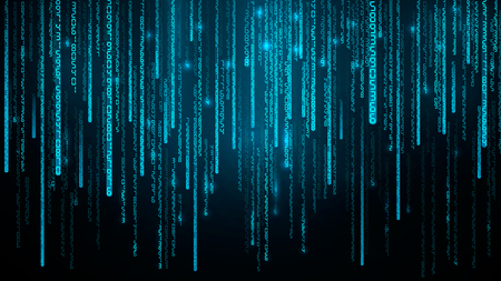 Vector Matrix Style Binary Background With Falling Snowflakesのイラスト素材 イメージマート