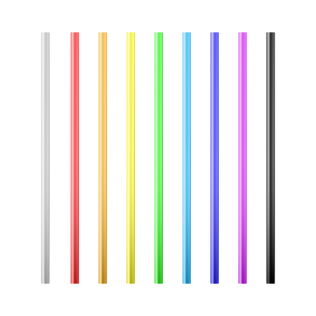 Set of colorful drinking straws. Straws for beverage. Vector illustration isolated on white backgroundのイラスト素材