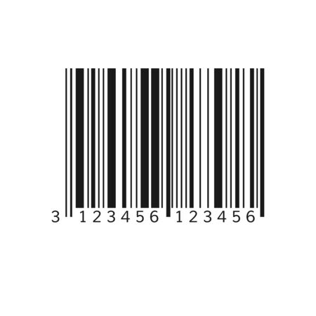Unique bar code. Striped identification information about product. Vector illustration isolated on white backgroundのイラスト素材