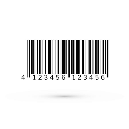 Unique realistic bar code. Striped identification information about product. Vector illustration isolated on white backgroundのイラスト素材
