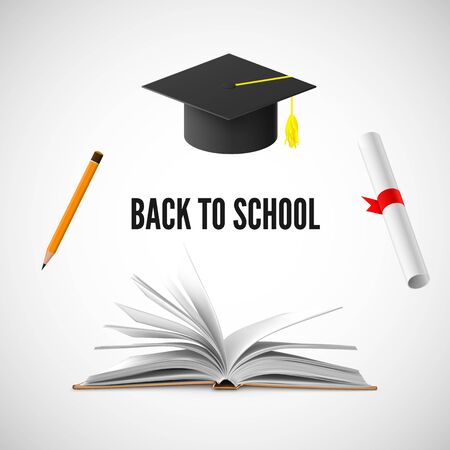 Back to school banner. Education and knowledge illustration. Vectorのイラスト素材