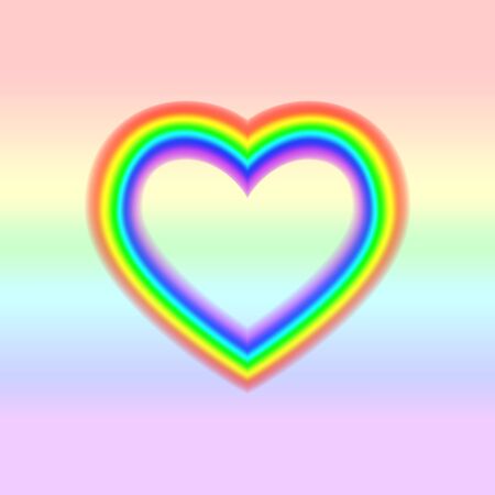 LGBT flag in heart shape. Lesbian Gay Bisexual Transgender. Rainbow love concept. Human rights and tolerance.のイラスト素材