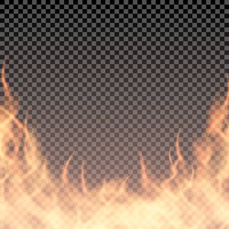 Fire wall. Burning border template for banner or you illustration. Vectorのイラスト素材