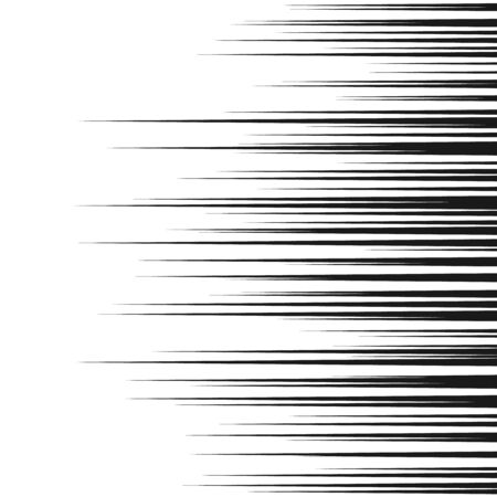 Comic horizontal speed lines background. Manga speed frame. Cartoon motion background. Superhero action. Vector illustration isolated on white backgroundのイラスト素材