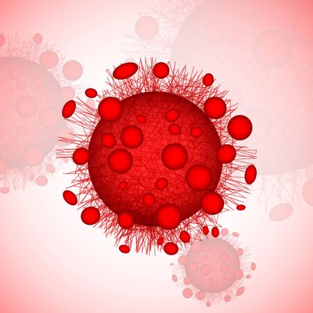 Red Corona Virus Infection. Dangerous disease symptoms. Medicine warning background. Vector illustrationのイラスト素材