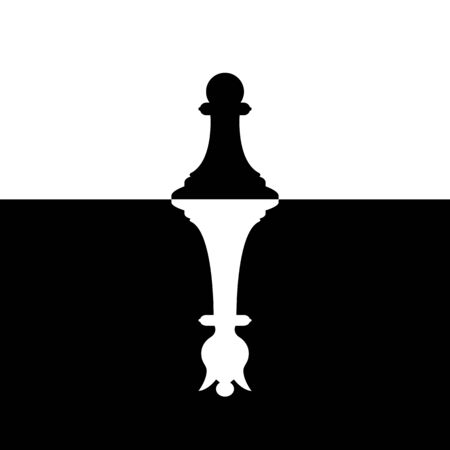 Pawns silhouette with queen ambition. Chess competition. Success business strategy. Vector illustrationのイラスト素材
