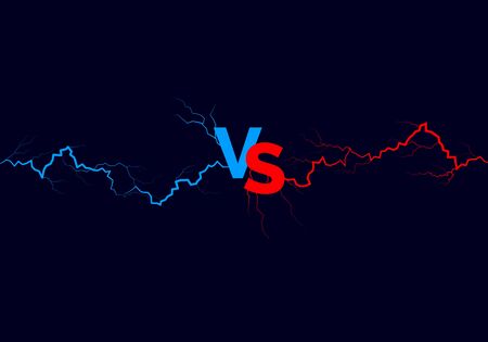 Versus background. Blue and red forces lights with text VS. Vectorのイラスト素材