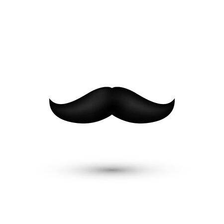 Black Mustache. Father Day Symbol - Moustache. Man whisker isolated on white. Vectorのイラスト素材