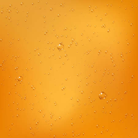 Bubbles in golden liquid. Oil or honey texture with bubbles. Drop beer.のイラスト素材
