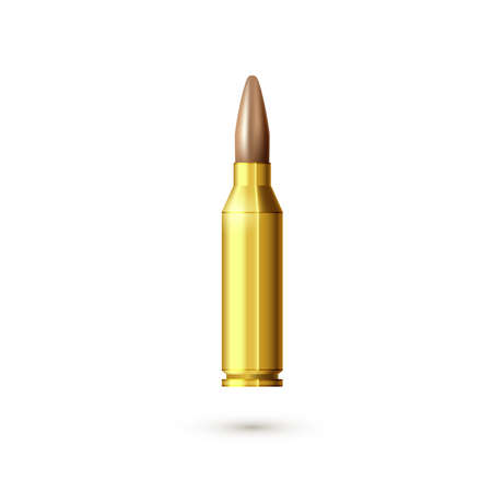 Realistic machine gun bullet. Sniper rifle cartridge.のイラスト素材