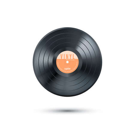 Vinyl music record. Retro audio disk. Vector illustrationのイラスト素材