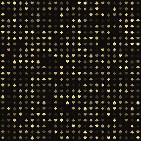 Poker cards suit background with four playing card signs. Four playing card symbol texture for casino banner or poster. Vector illustrationのイラスト素材