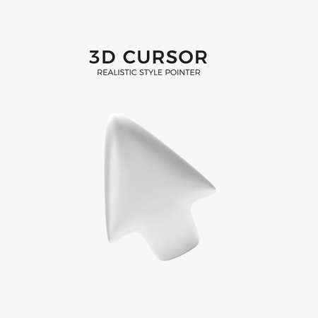 White arrow. Computer pointer or mouse cursor. White volume left arrow isolated on white background. Vector illustrationのイラスト素材