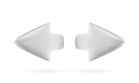 Arrow. Left and right 3d arrows. Next and prev button navigation. Vector illustrationのイラスト素材