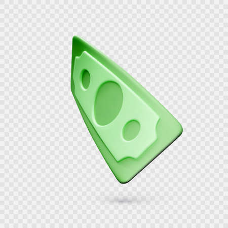 Flying green dollar bill. USA money. One hundred dollar in cartoon style. Vector illustrationのイラスト素材