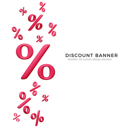 Special offer discount banner. Red percent or interest sign. Falling percentage symbols. Vector illustrationのイラスト素材