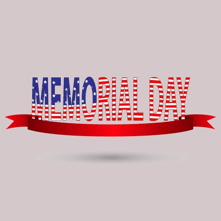 Memorial Day with text in national flag colors. USA, may 30, vector illustration. stars. eps 10のイラスト素材